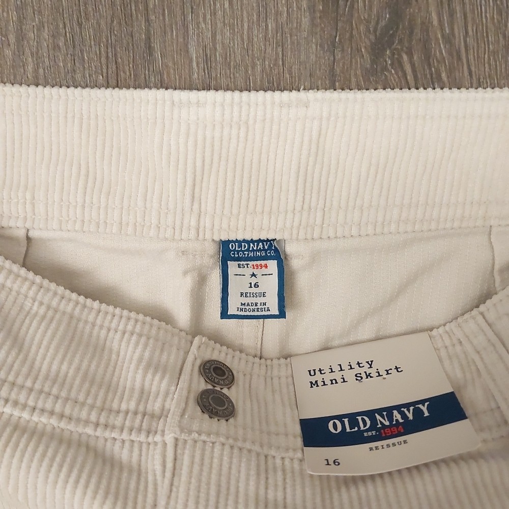 Old Navy White Utility Mini Skirt Women's Size 16 Reissue - Brand New Tags - Picture 6 of 6